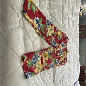 Ralph Lauren Red Floral Straight Leg Pants